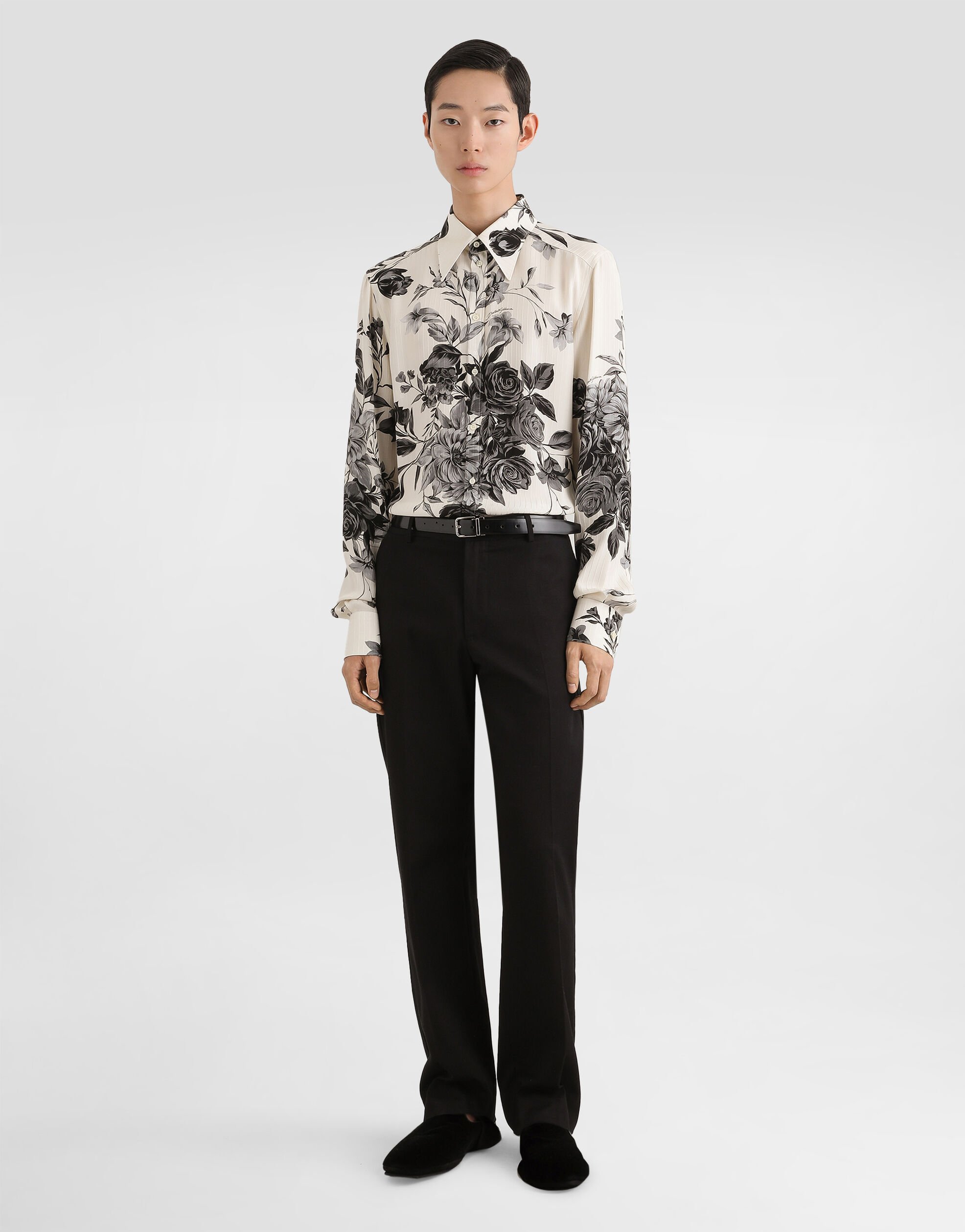 DOLCE & GABBANA FLOWER JACQUARD SHIRT