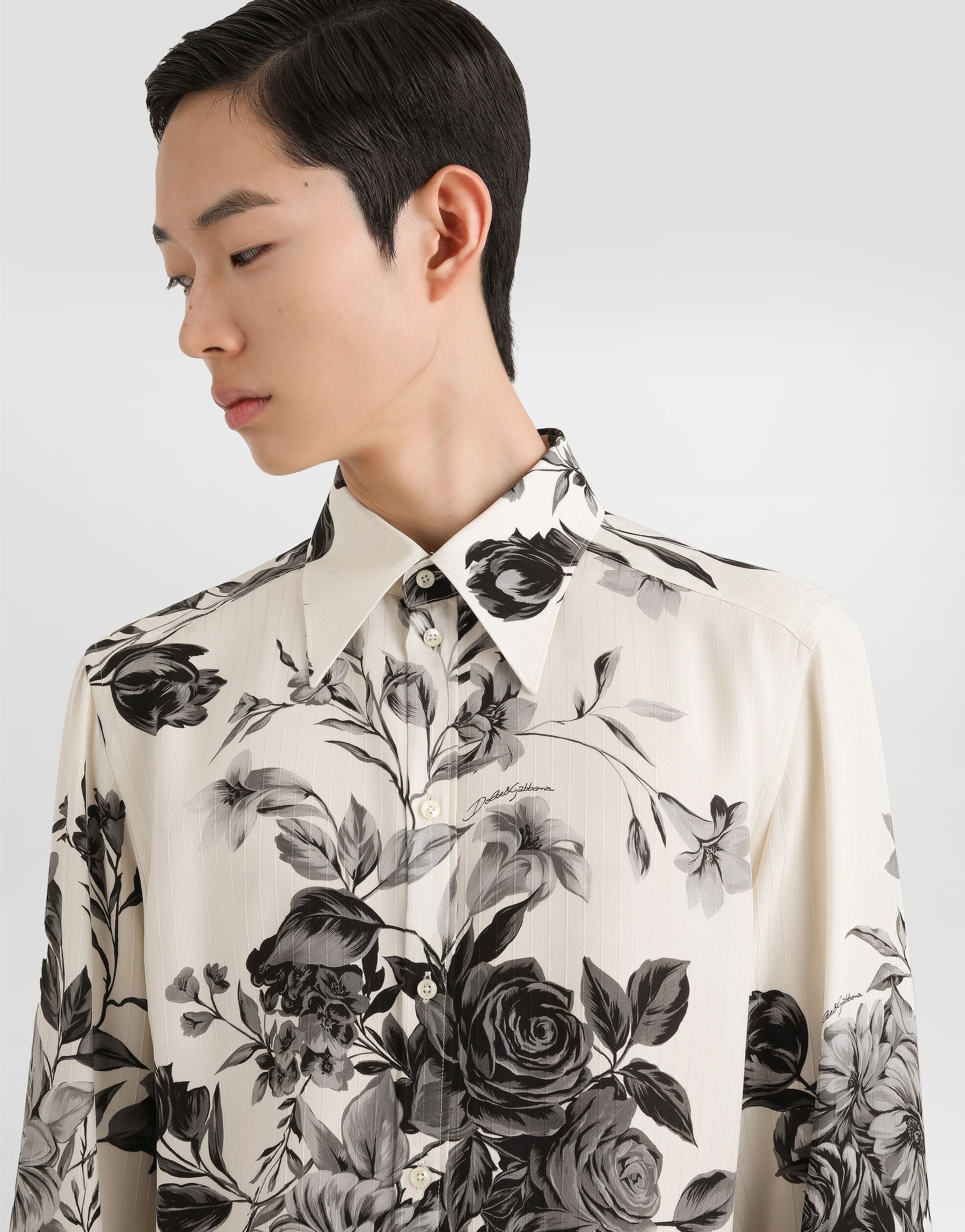 DOLCE & GABBANA FLOWER JACQUARD SHIRT